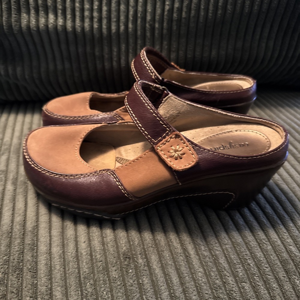 Vintage 90s Y2K Bratz Camel Suede Leather Chunky Platform Shoes 7.5 EUC